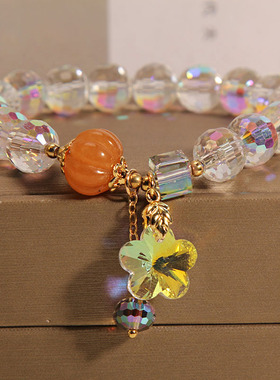 幻彩水晶手链森系南瓜珠花朵手串