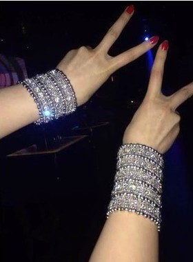 明星杂志款日韩复古女夸张水钻