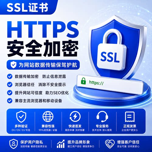 SSL证书https通配符SSL签发泛解析认证通配证书加锁加密申请访问