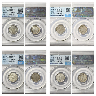 保粹MS63评级币1929民国十八年孙中山像银圆壹角古代老广东省造毫