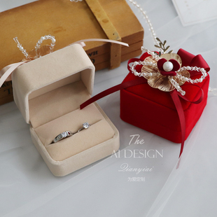 新郎新娘结婚戒指盒婚礼仪式现场用交换戒指对戒盒求婚戒盒订婚