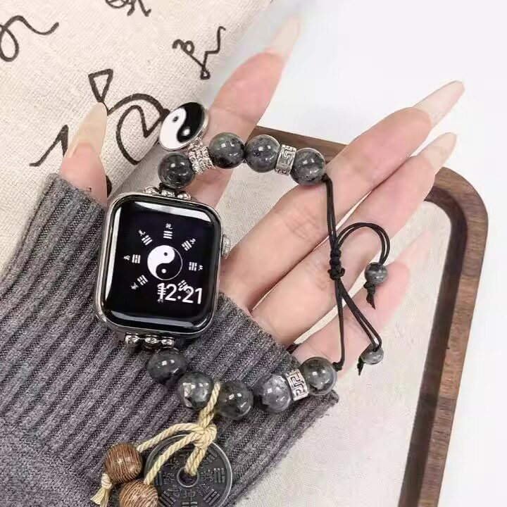 iwatch表带原创S10手表s98山鬼钱串珠手链太极八卦小米手环89/nfc