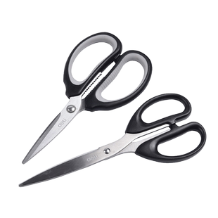 2把得力不锈钢剪刀 手工小号厨房家用办公剪纸刀学生文具大中剪子成人用便携随身diy美工男士加长花边剪批发