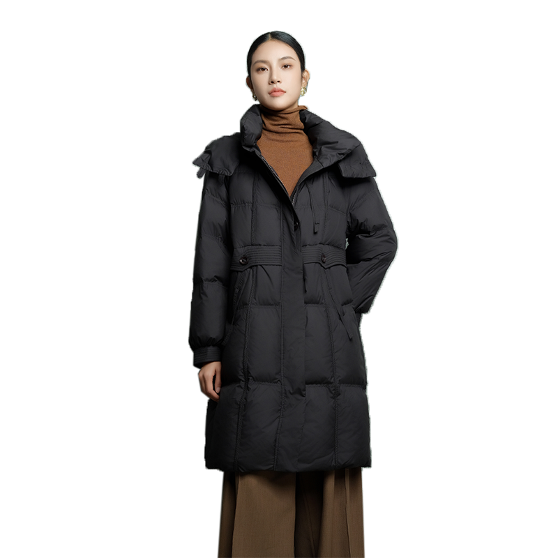 迪歐達(dá)羽絨服女冬季2024新款90白鵝絨設(shè)計(jì)感中長(zhǎng)款羽絨服加厚韓版