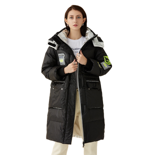 迪欧达羽绒服女中长款2025冬季新款加厚白鸭绒防寒保暖洋气外套