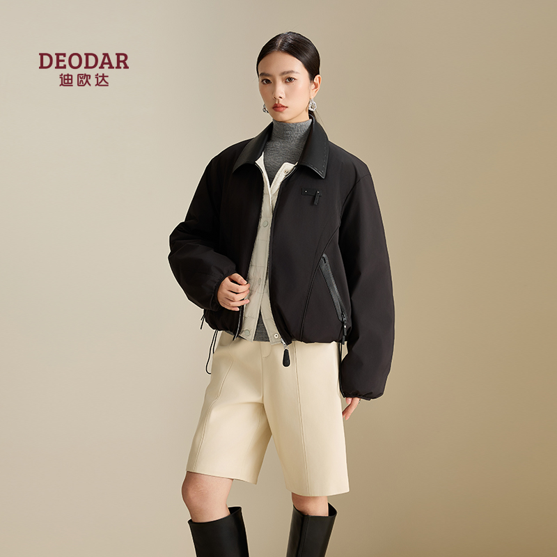 迪欧达高端羽绒服女短款2025冬季新款90白鹅绒轻盈保暖时尚外套