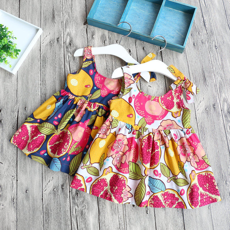 女童宝宝满印石榴印花连衣裙儿童蝴蝶结吊带背心裙衫夏季童装,童装/婴儿装/亲子装,连衣裙,淘宝优惠券,粉丝福利购,淘宝优惠卷