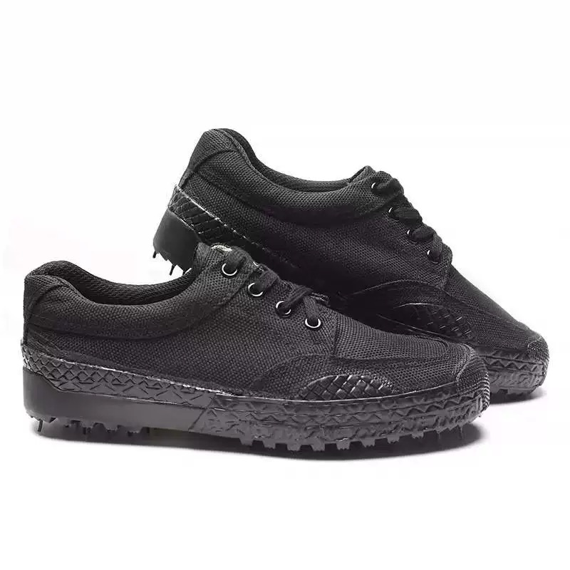 新款男女款防刺穿劳保鞋夏季工地耐磨防臭帆布黄胶鞋迷彩军训鞋