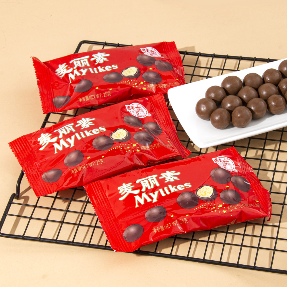 梁丰麦丽素儿童怀旧零食牛奶巧克力豆(代可可脂)