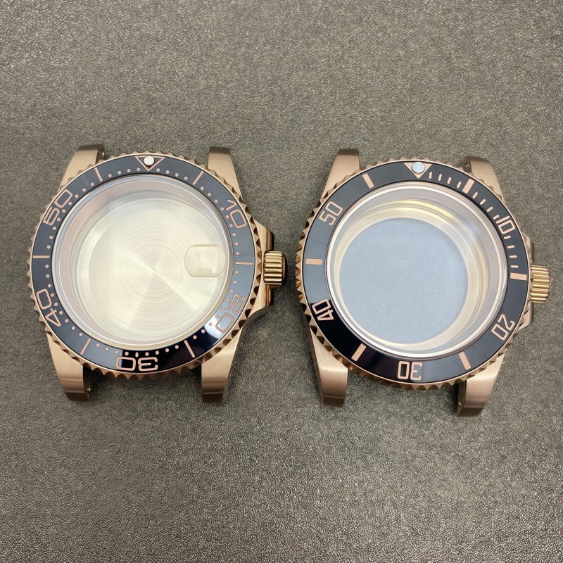 40MM水鬼表壳NH35表壳精钢外壳蓝宝石玻璃适NH34NH35机芯手表配件