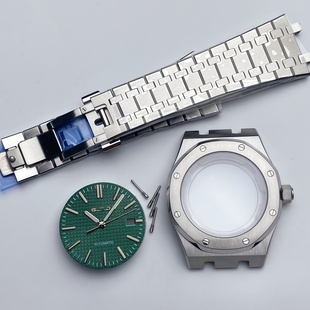 42MM橡树精钢表壳表带+表盘+表针套装蓝宝石玻璃适NH35/NH36机芯