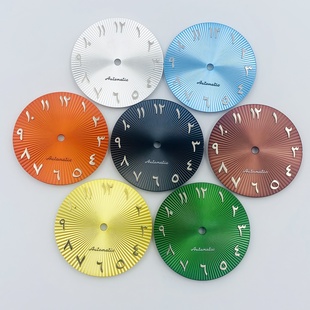 28.5MM表盘手表配件阿字油压纹无历字面 36机芯 无夜光适配NH35