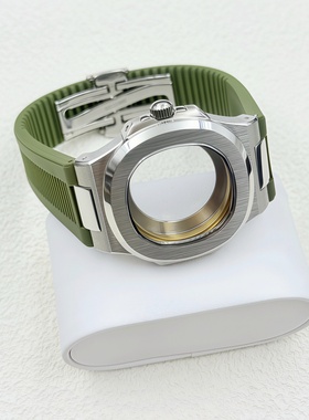 新款鹦鹉螺表壳橡胶表带套装41MM蓝宝石玻璃适NH35/NH38/NH70机芯