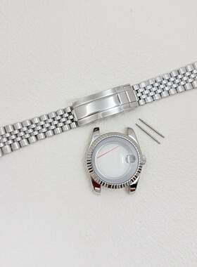 手表改装配件狗牙圈日志表壳36/39MM精钢表壳表带适装NH35/36机芯