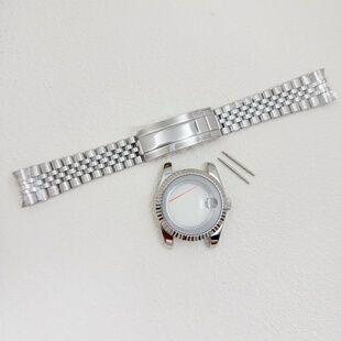 手表改装配件狗牙圈日志表壳36/39MM精钢表壳表带适装NH35/36机芯