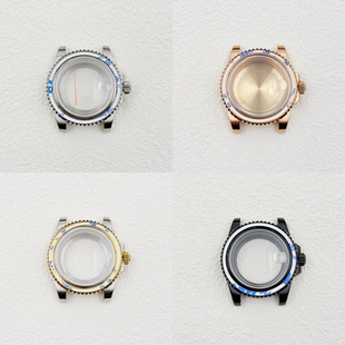 40MM水鬼精钢表壳透底密底表壳蓝宝石玻璃适装NH34/NH35/36机芯