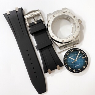 NH35精钢表壳表带套装42MM表壳橡胶表带中东阿字表盘针蓝宝石玻璃