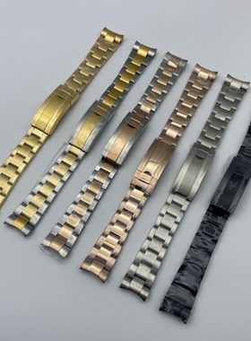 NH35手表配件改装 精钢表带20MM 可微调表带 三珠表带 折叠扣
