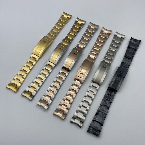 NH35手表配件改装 精钢表带20MM 可微调表带 三珠表带 折叠扣