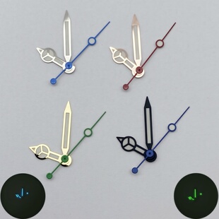 NH35表针水鬼奔驰标指针彩色秒针绿夜光冰蓝夜光适装NH35NH36机芯