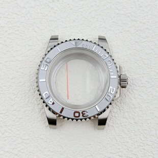 40MM精钢玫瑰金表壳代用水鬼游艇表壳蓝宝石玻璃适装NH35/34机芯