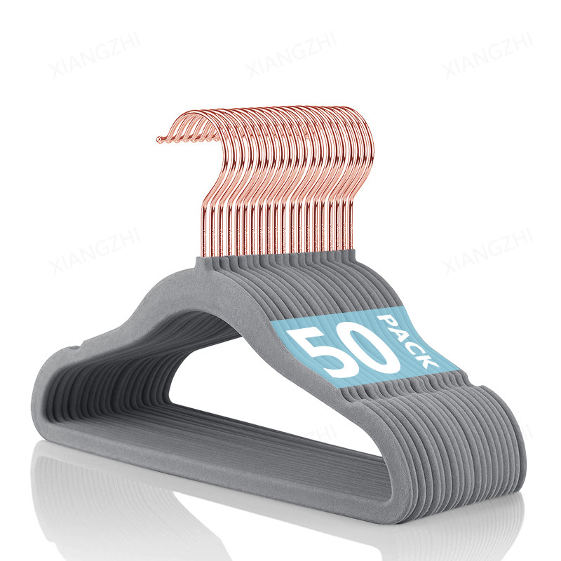 日式玫瑰金钩儿童植绒衣架防滑无痕宝宝婴儿小孩中大童衣服挂衣撑