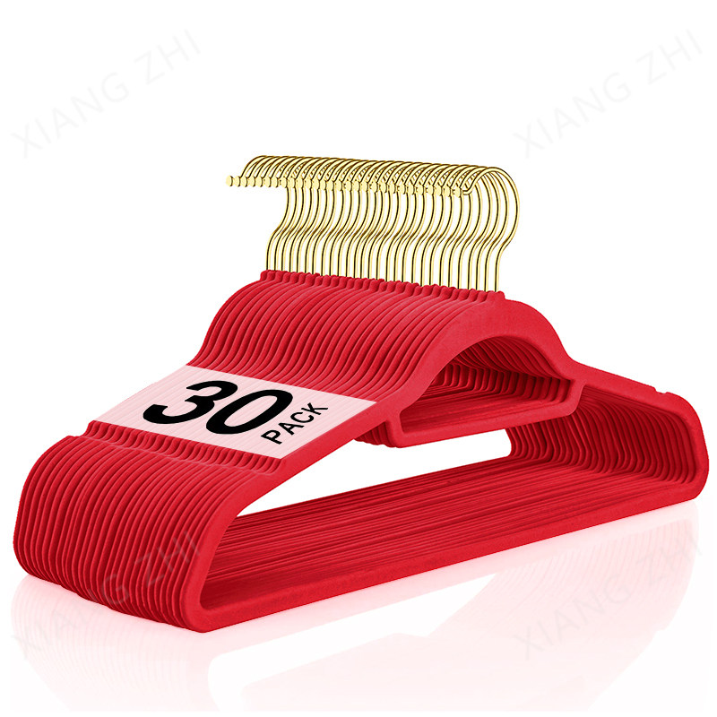 结婚陪嫁红色婚礼挂衣架植绒无痕