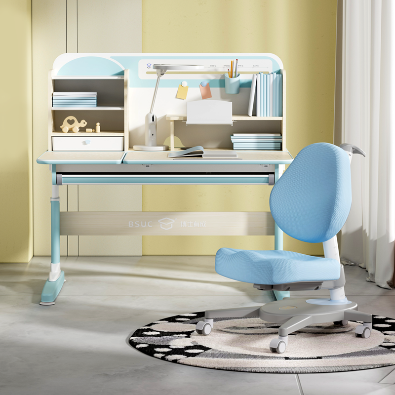 博士有成 儿童学习桌 小学生家用写字桌子儿童实木书桌课桌椅套装