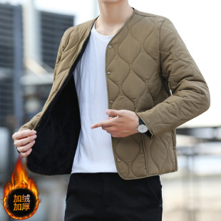 男式夹棉小棉袄贴身大码爸爸冬装羽绒棉服加绒内穿小棉袄内胆