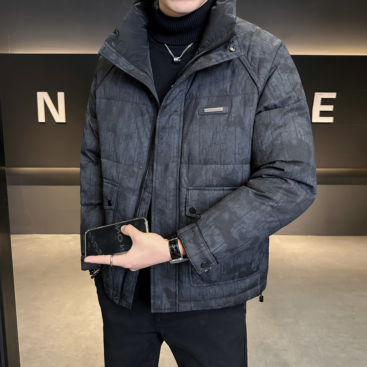 L-4XL B353 9919 P195 黑色2025冬羽绒服【国标50控活动价288】