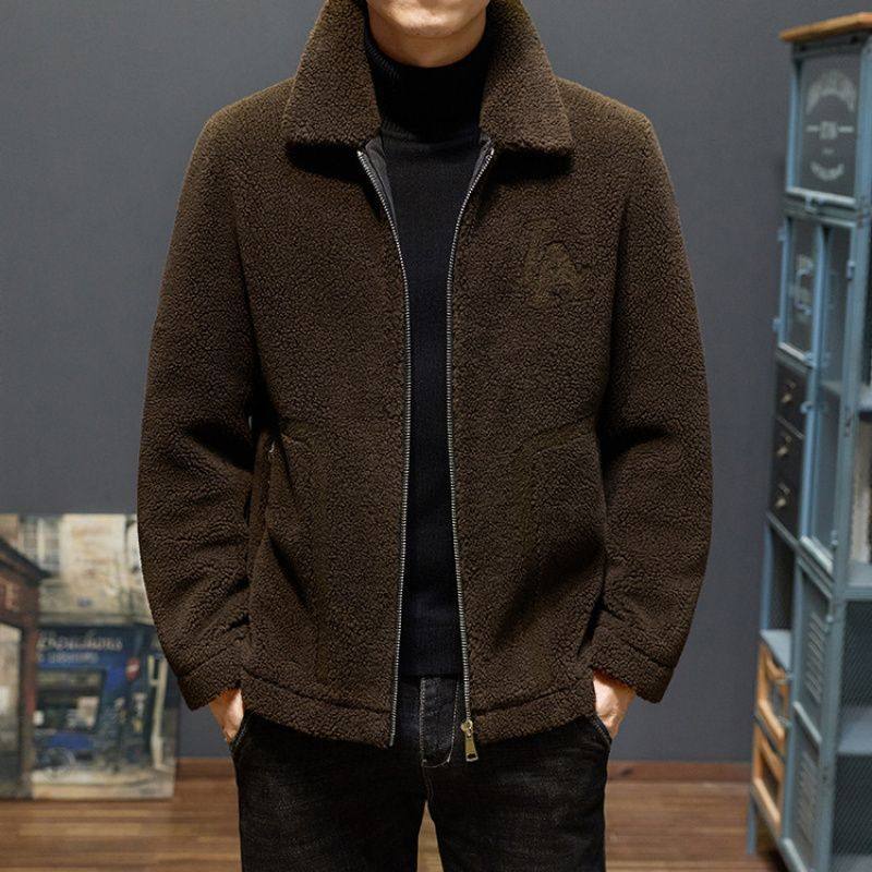 加厚冬季羊毛外套青上衣色毛巾绣棉衣夹克