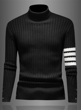 森林猎人2025冬季男长袖双翻领高领羊毛衫针织衫毛衣2560p135