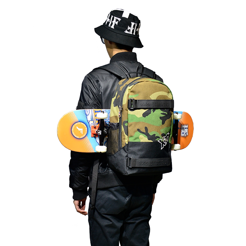mackar双肩滑板包大鱼板双翘板迷彩滑板袋男潮牌背包长板滑板书包