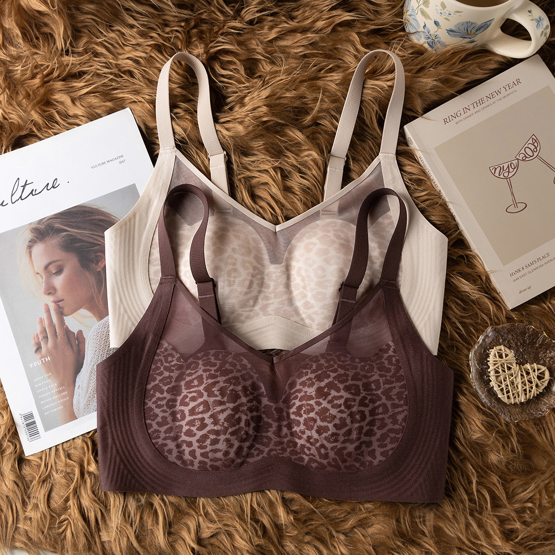 豹纹性感网纱内衣女水晶兔耳杯大胸显小无钢圈收副乳防下垂文胸罩,女士内衣/男士内衣/家居服,文胸,淘宝优惠券,粉丝福利购,淘宝优惠卷