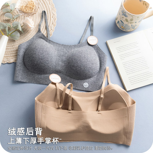 舒适无钢圈文胸小胸聚拢亲肤纯棉内衣大胸防下垂无痕柔软学生裹胸