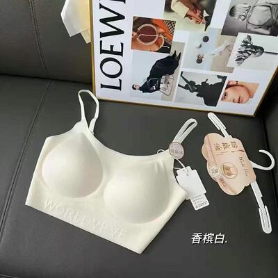 5001新款美背隐形粉底液内衣吊带女云感聚拢文胸罩无痕果冻条抹胸