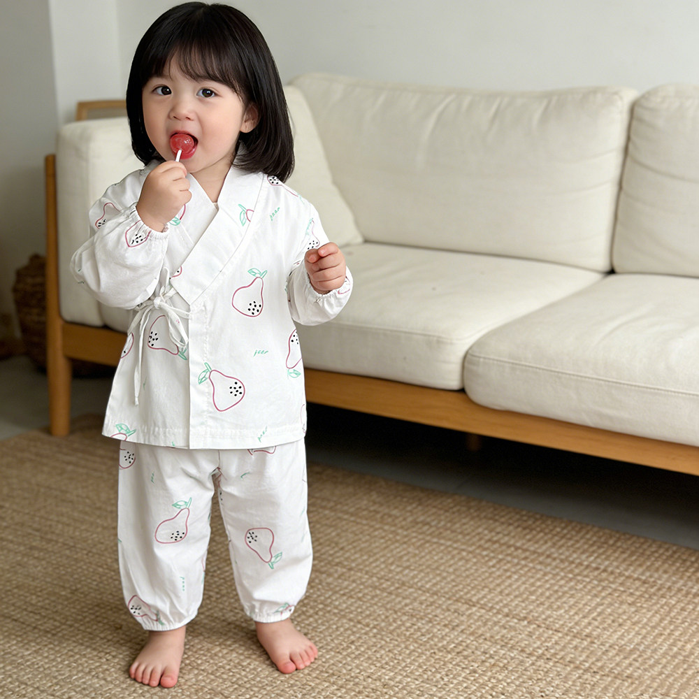 春夏装儿童长袖家居服套装和尚服婴童宝宝绑带衣服可爱两件套春装