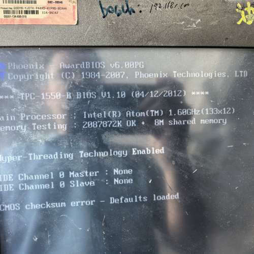 TPC-1550H-N2BE触摸屏，通电开机进系统，.询价