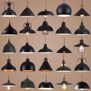 复古工业风黑色装 饰吊灯餐饮餐厅餐馆灯烧烤火锅饭店铺商用灯罩灯