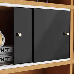 亚克力柜门书柜展示柜防尘挡板自装简易展示柜推拉透明玻璃门定制