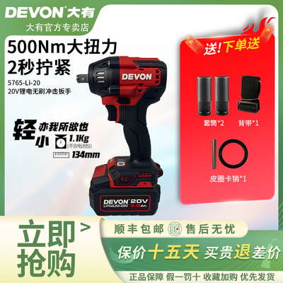 大有5765充电式电动扳手冲击扳手锂电池风炮汽修架子工大功率工具