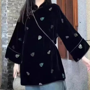 755 时尚 2025秋季 新中式 洋气复古中国风气质上衣 新款