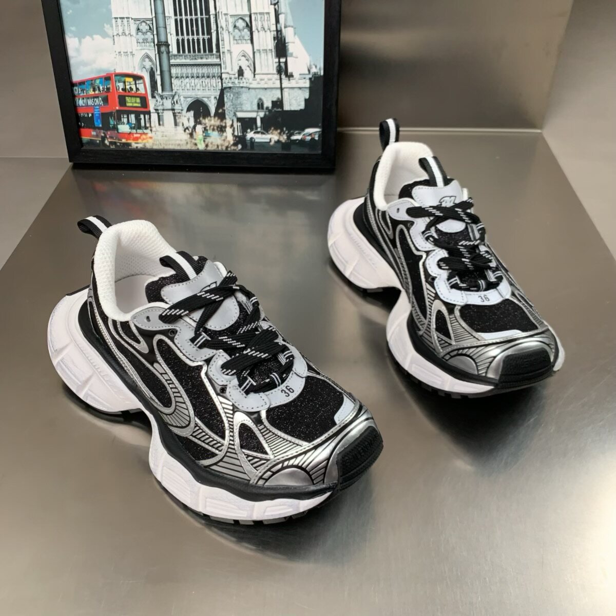 酷感风厚底老爹鞋女2026春季新款增高5cm百搭拼色运动休闲鞋透气