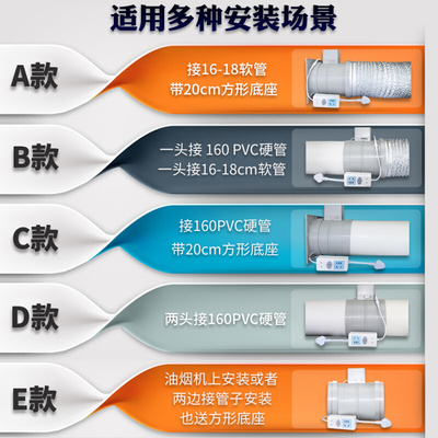 德诺邦抽油烟机止逆阀pvc排烟管道电动防烟宝厨房公共烟道止回阀