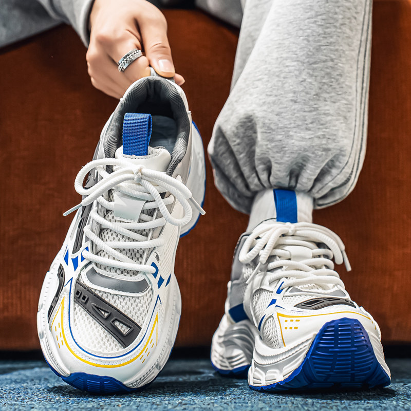 男鞋2026新款厚底增高老爹鞋网面透气运动鞋百搭跑步鞋ins休闲潮,流行男鞋,老爹鞋,淘宝优惠券,粉丝福利购,淘宝优惠卷