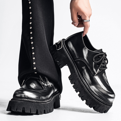 2025新款男鞋厚底增高休闲皮鞋