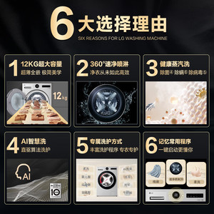 LG FCB12Y2EC 觅境12公斤大容量除菌除螨全自动洗衣机