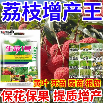 荔枝增产王黄叶死苗僵苗烂根猝倒果树蔬菜花卉水溶叶面肥有机肥料