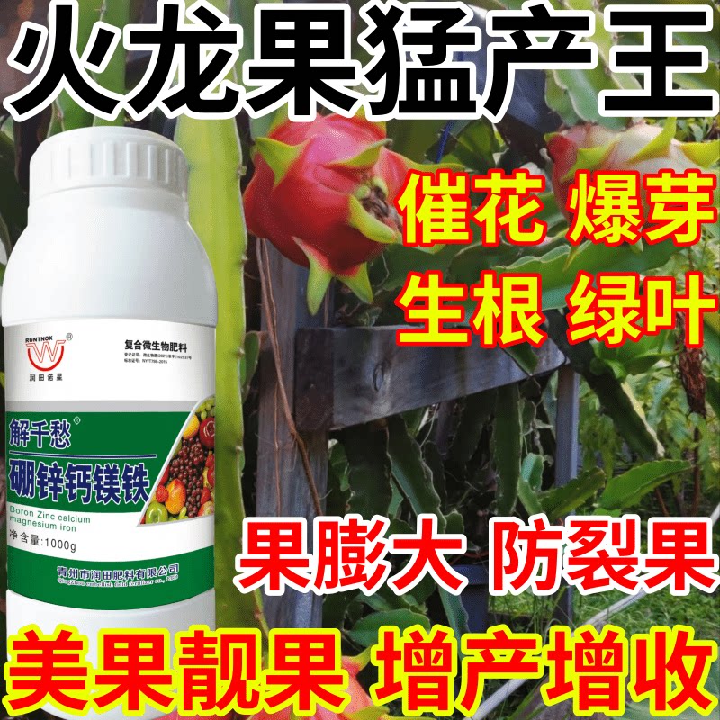 火龙果猛产王花保果果树蔬菜花卉硼锌钙镁铁五种同补产万斤叶面肥