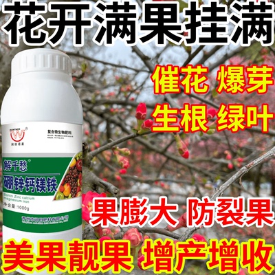 花开满果挂满花保果果树蔬菜花卉硼锌钙镁铁五种同补产万斤叶面肥